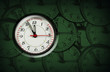 Illustration: pulsation clock shows the time - five to twelve pulsation clock shows the time - five to twelve