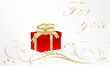 Christmas card with gift box and place for your text