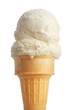 vanilla ice cream cone, white background