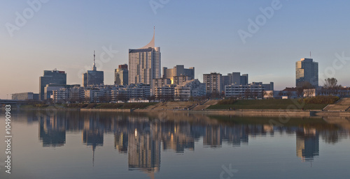 donaucity / danub river skyline in vienna, austria donaucity / danub river skyline in vienna, austria
