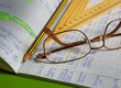 drawing schedule ruler and pencil