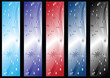 Winter banners of different colors. Vector illustration