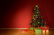 Christmas tree with presents under tree
