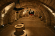Interior of Palencia cathedral crypt in Spain. Medieval church.