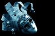 Venetian mask, isolated on black background. Venetian mask, isolated on black background.