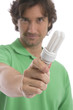 Man holding bulb
