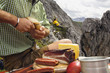 Austria, Salzburger Land, couple having a picnic