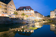 Germany, Nuremberg, promende at the waterside