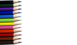 Many color pencils for drawing. Isolated on white background.