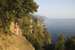 Italy, Liguria, Vernazza, Hiker