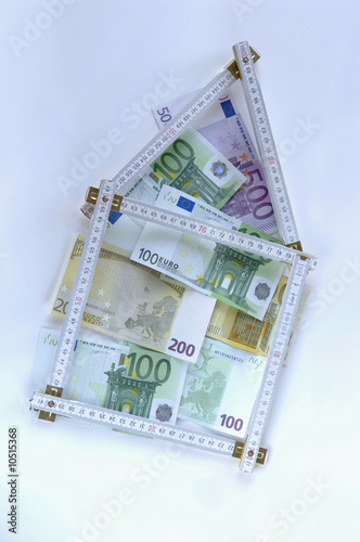 Photo: Bank notes and folding ruler Bank notes and folding ruler