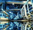 Pipes, tubes, machinery and steam turbine at a power plant