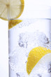 power drink, water with lemon, cut-out, white background