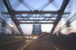 ride over a bridge at night in Dresden, Blaues Wunder