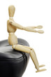 Dummy on car seat, close-up