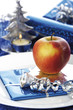 Christmas place setting with apple ans parcel
