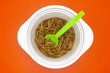 Mealworms in plastic plate, close-up