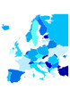 Europa Landkarte einzelne Länder blau