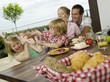 Family at breakfast table