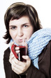 Young woman drinking health tea