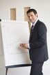 Business man writing on flipchart