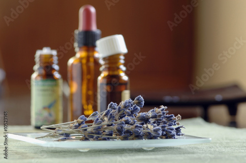 Photo: Several bottles of scented oil, close-up Several bottles of scented oil, close-up