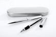 Pen, ball-point and pen-box arranged