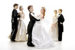 Three wedding couple figurines