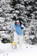 Woman snowshoeing