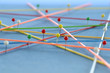 Network with pins, close-up