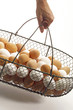 Basket with fresh eggs