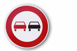 No passing sign, close-up