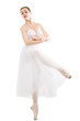 a young wonderful ballerina is dancing gracefully