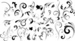 Floral silhouette, element for design, vector tattoo Floral silhouette, element for design, vector tattoo