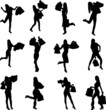 shopping girl silhouette