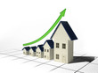 Growing home sales 3D illustration Growing home sales 3D illustration