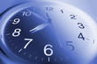 Close Up of Clock Face in Blue tone