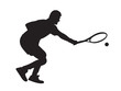 Silhouette of the tennis player