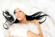 sexy girl on white fur