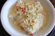 Spicy steamed fish fillet with chopped chillis