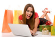 Internet shopping concept by woman purchase with laptop. Internet shopping concept by woman purchase with laptop.