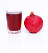 juce and pomegranate over white