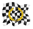 Drapeau et couronne d'or