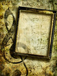 grungy musical background with frame