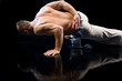 Handsome man doing pushups