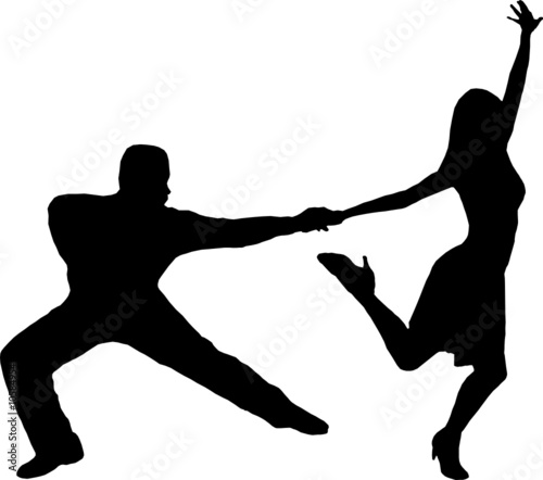 people dancing silhouette. Silhouette of male and female