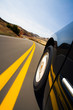 car driving through mountains with motion blur car driving through mountains with motion blur