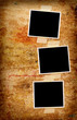 Photo: Three blank photos on a grungy wooden background Three blank photos on a grungy wooden background