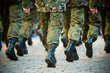 Photo: Soldiers march in formation Soldiers march in formation