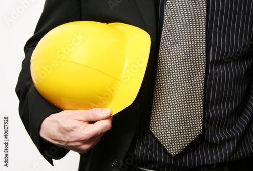 Businessman mit Helm